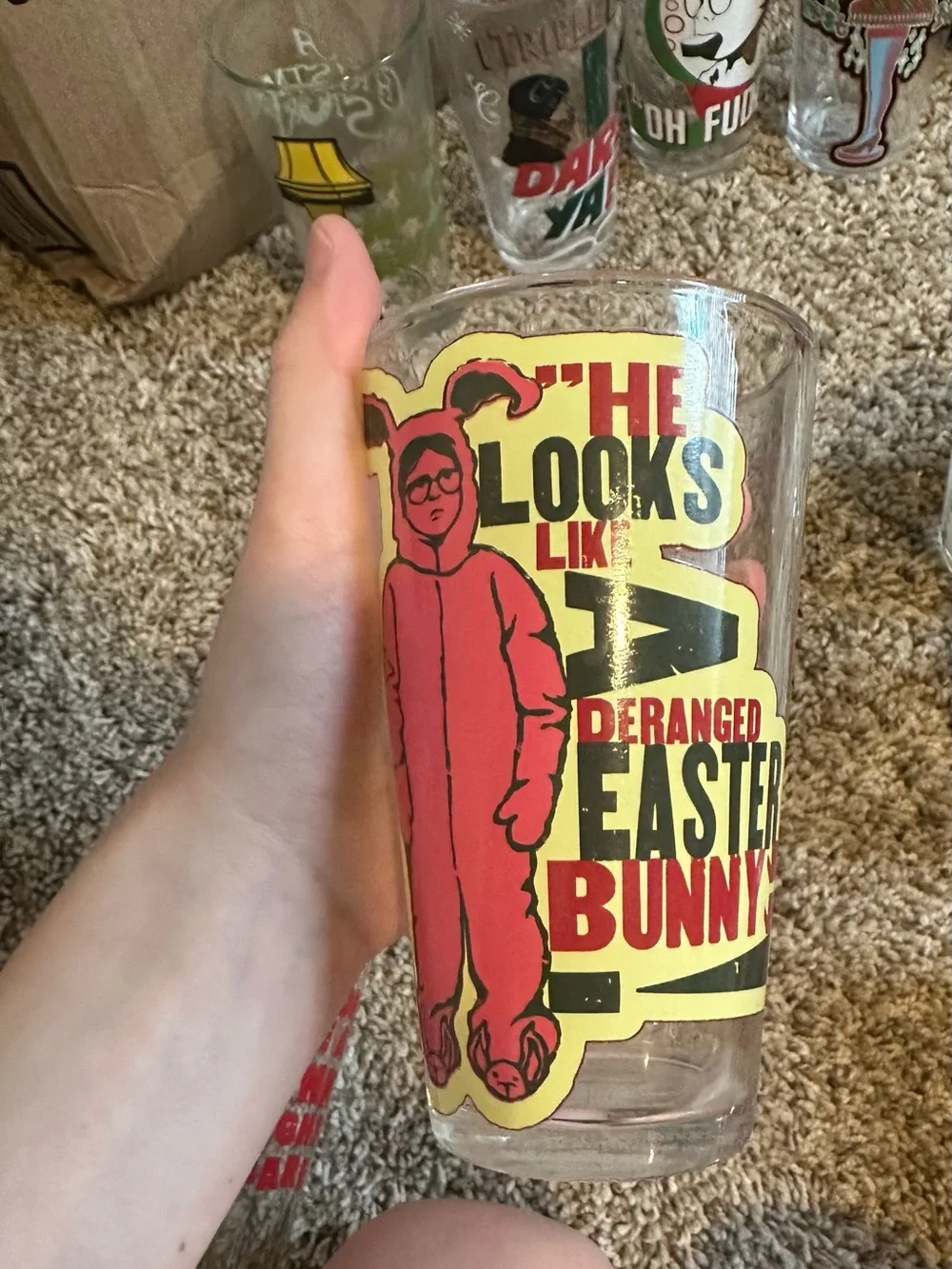 Set of 6 Christmas Story Glass cups